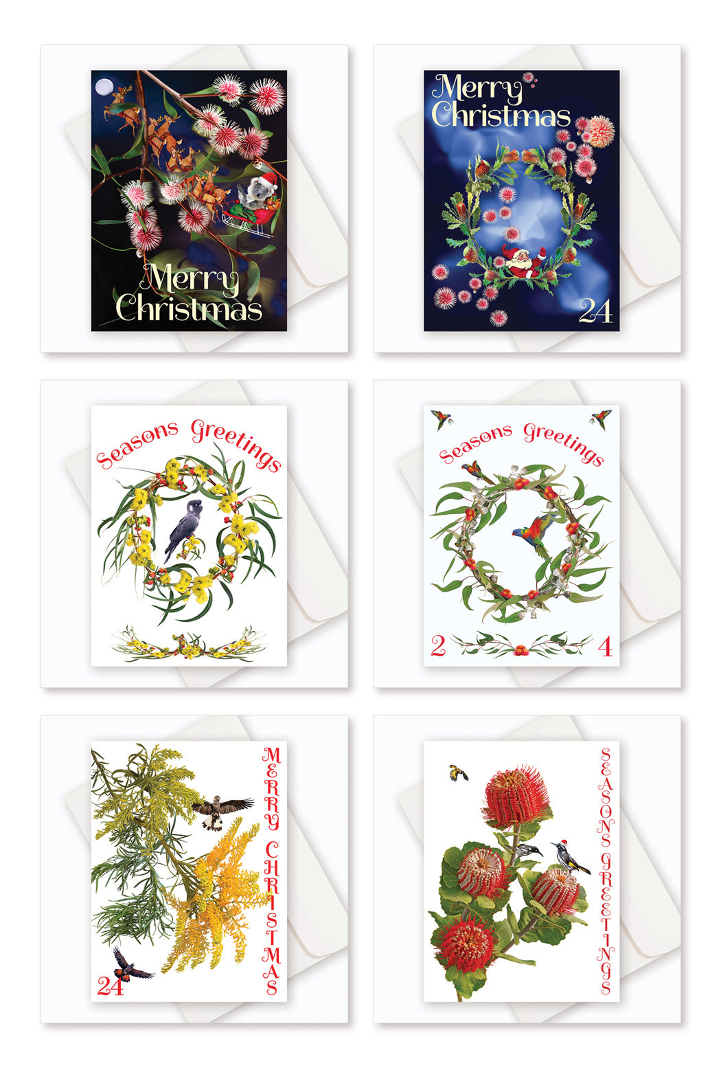 X016 Pack of six Christmas Cards.